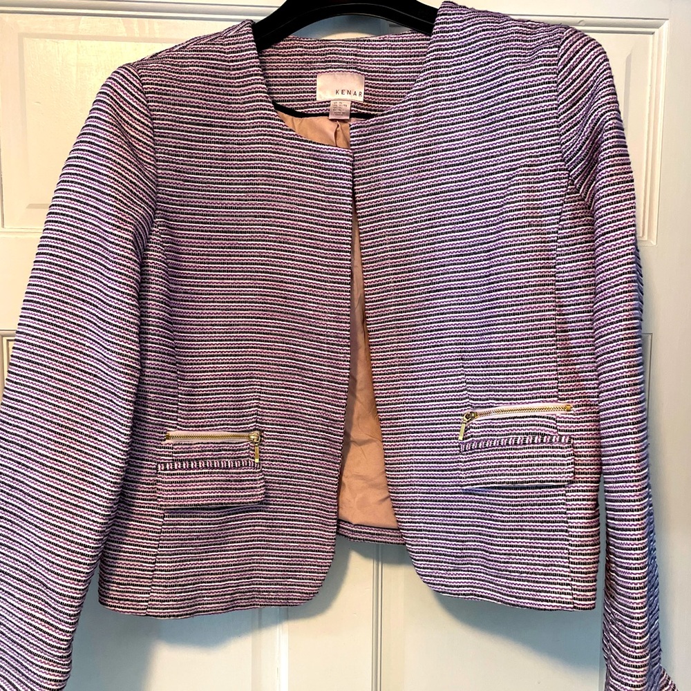 Beautiful blazer with purple stripes (the photos don’t do it justice)